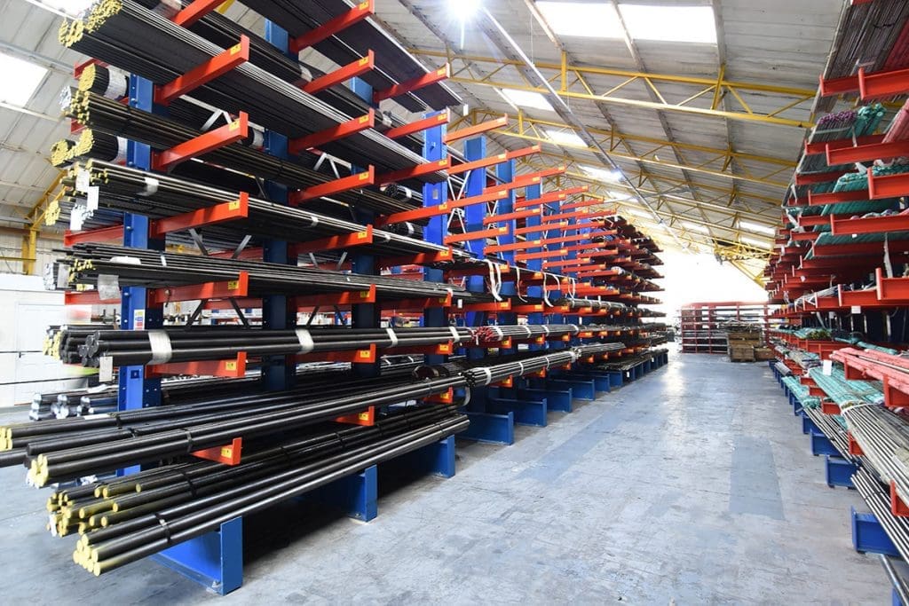 Cantilever Racking Aisle at Bolt & Nut Manufacturing
