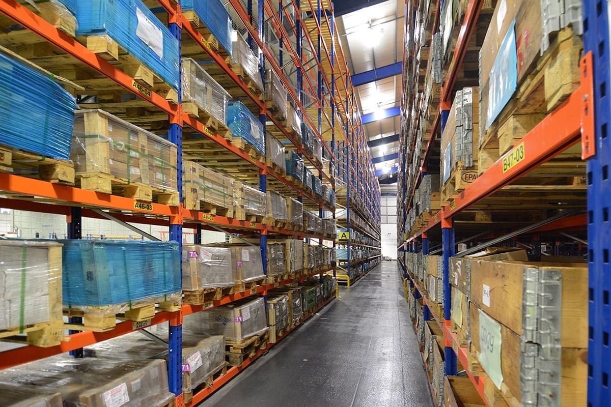 Wide Aisle Shelving System at LoneStar Fasteners Europe