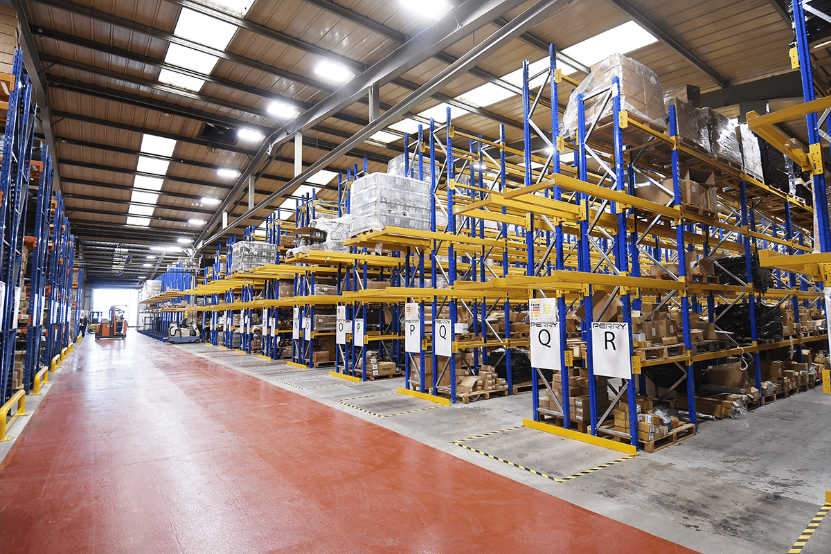 Push Back Racking at A Perry & Co