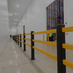 Safety barriers teepee Safety barriers installed in a Birmingham warehouse as part of Teepee's warehouse services