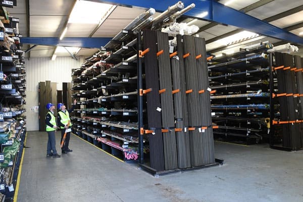 An annual Racking Inspection being conducted by Teepee Materials Handling personnel