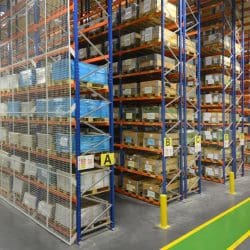 warehouse-services-birmingham-pallet-racking Pallet racking installed in a Birmingham warehouse as part of Teepee's warehouse services