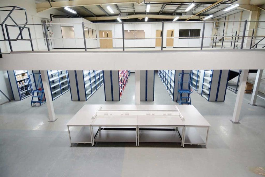 Mezzanine Floors installed in a Dudley Warehouse by Teepee Materials Handling