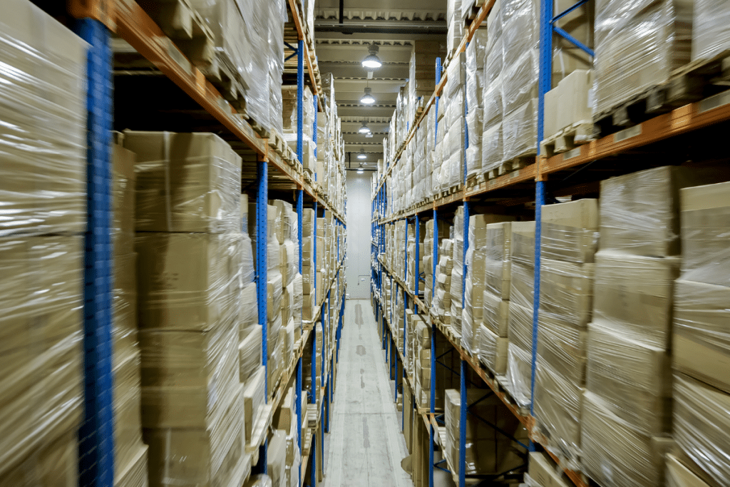 narrow-aisle-pallet-racking A Very Narrow Aisle Pallet Racking system installed in a Birmingham warehouse by Teepee Materials Handling