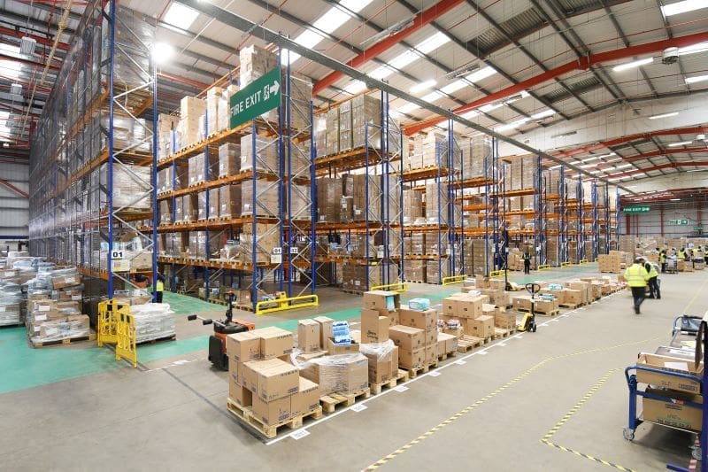 pallet-racking-inspections-west-midlands Pallet racking in a warehouse after passing Teepee's pallet racking inspections